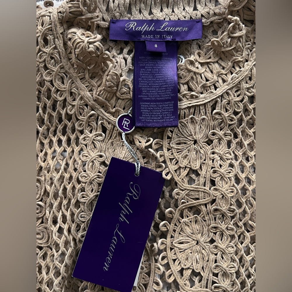 RARE- Ralph Lauren Women’s Collection/Purple Label Georgia Lamb Suede Jacket - Picture 10 of 11